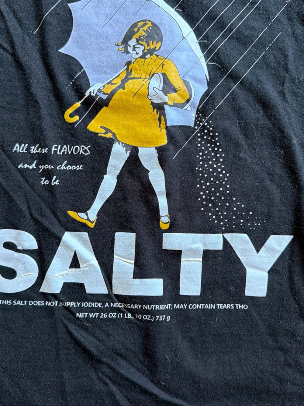 Salty Graphic Tee in Black with Yellow Accent - Picture 2 of 4